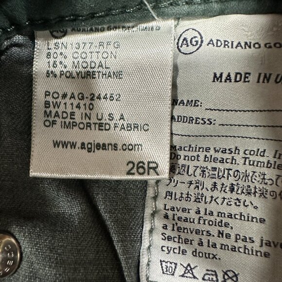 AG Adriano Goldschmied Jeans Womens 26 The Stevie Ankle Skinny Green Slim Straig - Picture 7 of 10